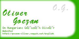 oliver goczan business card